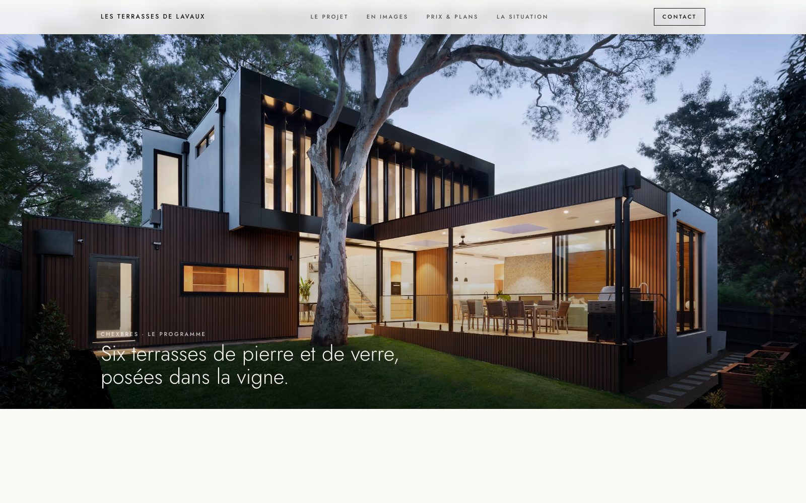 Aperçu du site Les Terrasses de Lavaux — promotion immobilière de luxe (démo fictive)